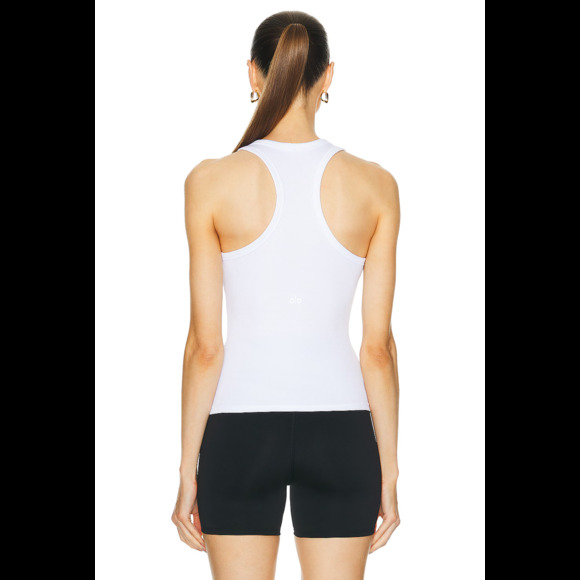 Alo  Yoga white Ribbed Devoted Tank XS NWT - Picture 3 of 8